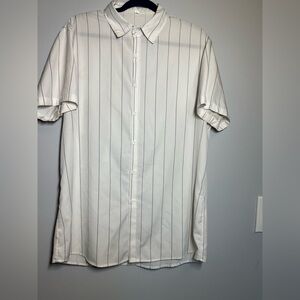 SHEIN Classic White and Black Pinstripe Shirt